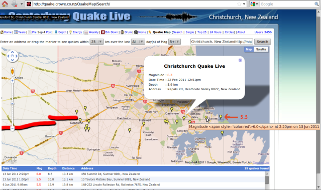 http://quake.crowe.co.nz/QuakeMap/Search/ magnitude 5 and up - Christchurch