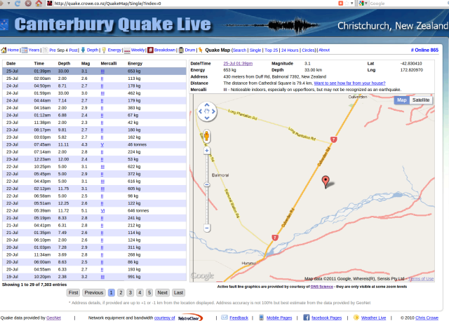 Balmoral magnitude 3.1 quake - Crowe.co.nz 250711