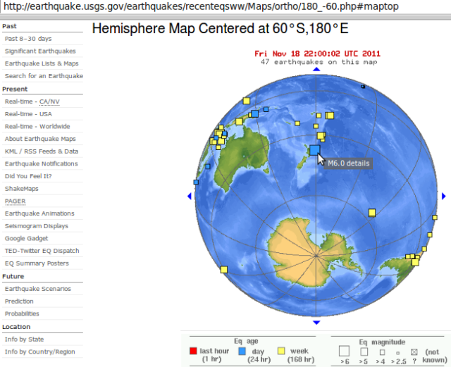 NZ mag 6.1 quake, Antarctic view - USGS 191111