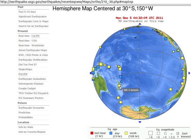 Picton, Cook Strait area mag 5.7 quake - USGS 051211