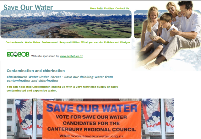 Save Our Water website, 2008