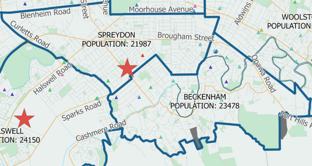 14 ward model, draft Spreydon-Beckenham community board area